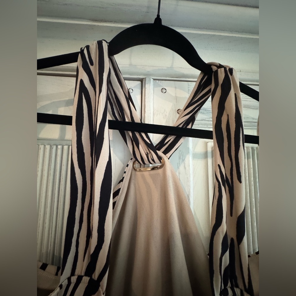 I.N.C. Zebra Printed Halter Maxi Dress, XL - Picture 13 of 16